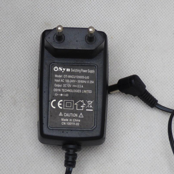 Блок питания Osyn 12v 0.5a 6w 5.5/2.5 Блок питания Osyn 12v 0.5a 6w 5.5/2.5