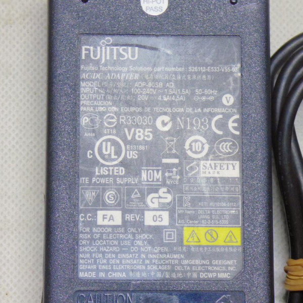 Блок живлення Fujitsu 20v 4.5a 90w 5.5/2.5 Блок живлення Fujitsu 20v 4.5a 90w 5.5/2.5