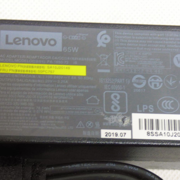 Блок живлення Lenovo 20v 3.25a 65w usb pin Блок живлення Lenovo 20v 3.25a 65w usb pin